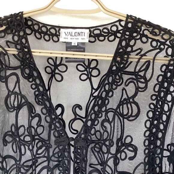 Valenti sheer top/jacket embroidered small. 0216 - Picture 2 of 7